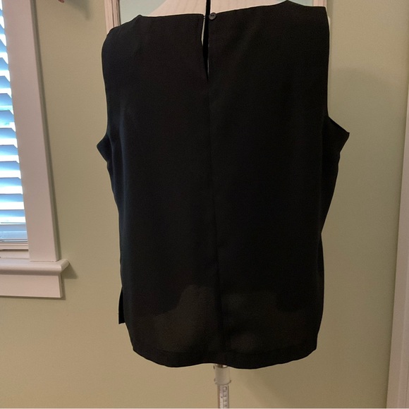 BLACK SLEEVELESS BLOUSE WITH KEY HOLES, SIZE: L - Picture 3 of 8